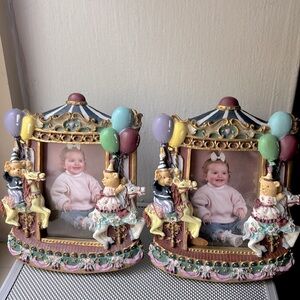 🟣2 Whimsical Colorful Carousel of Memories Photo Frames, Unisex